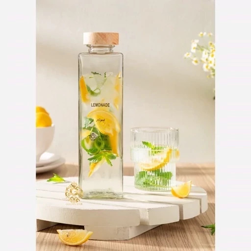 بطری شیشه ای درب مربع چوبی گلدن استار Golden Star... کد 123