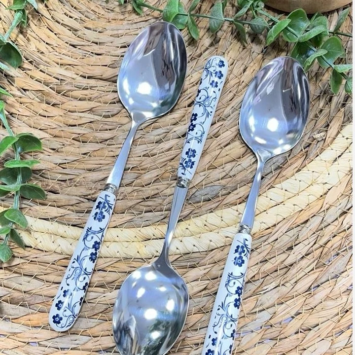 ست قاشق و چنگال دسته سرامیکی دنی هوم گل آبی(۲۱۸)